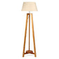 155cm Large Bamboo Wooden Tripod Floor Lamp w Beige Linen Light Shade - Magdasmall