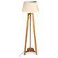 155cm Large Bamboo Wooden Tripod Floor Lamp w Beige Linen Light Shade - Magdasmall