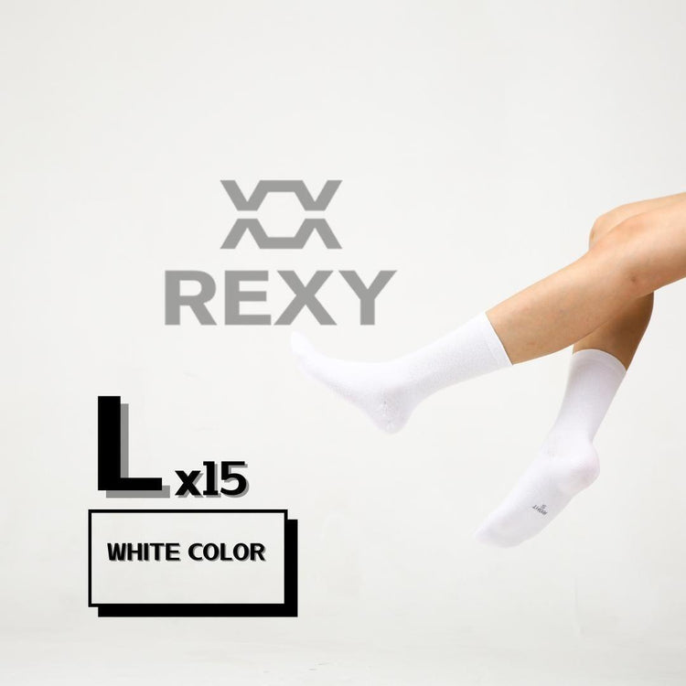 15X Rexy 3D Seamless Crew Socks Large Slim Breathable WHITE - Magdasmall