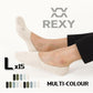 15X Rexy Daily No Show Ankle Socks Large Non-Slip Breathable MULTI COLOUR - Magdasmall