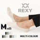 15X Rexy Daily No Show Ankle Socks Medium Non-Slip Breathable MULTI COLOUR - Magdasmall