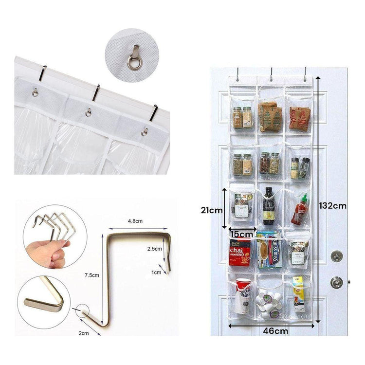15 Pockets Over The Door Rack Hanging Kitchen Organizer Pantry Organizer Shoe Storage - Magdasmall