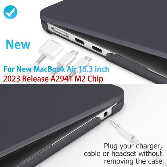 15 inch Air 2023 MacBook Air Matte Case  A2941 M2 Chip Hard Shell Case Keyboard Cover Black - Magdasmall