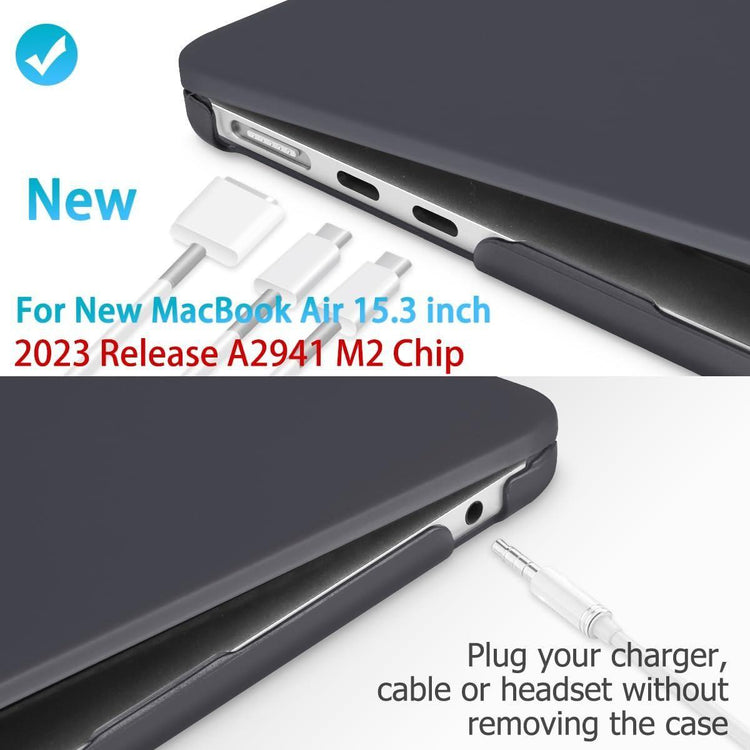 15 inch Air 2023 MacBook Air Matte Case  A2941 M2 Chip Hard Shell Case Keyboard Cover Black - Magdasmall
