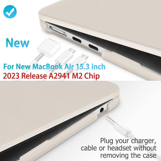 15 inch Air 2023 MacBook Air Matte Case  A2941 M2 Chip Hard Shell Case Keyboard Cover Grey - Magdasmall