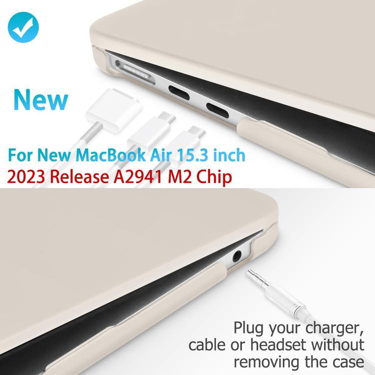 15 inch Air 2023 MacBook Air Matte Case  A2941 M2 Chip Hard Shell Case Keyboard Cover Grey - Magdasmall