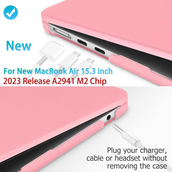 15 inch Air 2023 MacBook Air Matte Case  A2941 M2 Chip Hard Shell Case Keyboard Cover Pink - Magdasmall