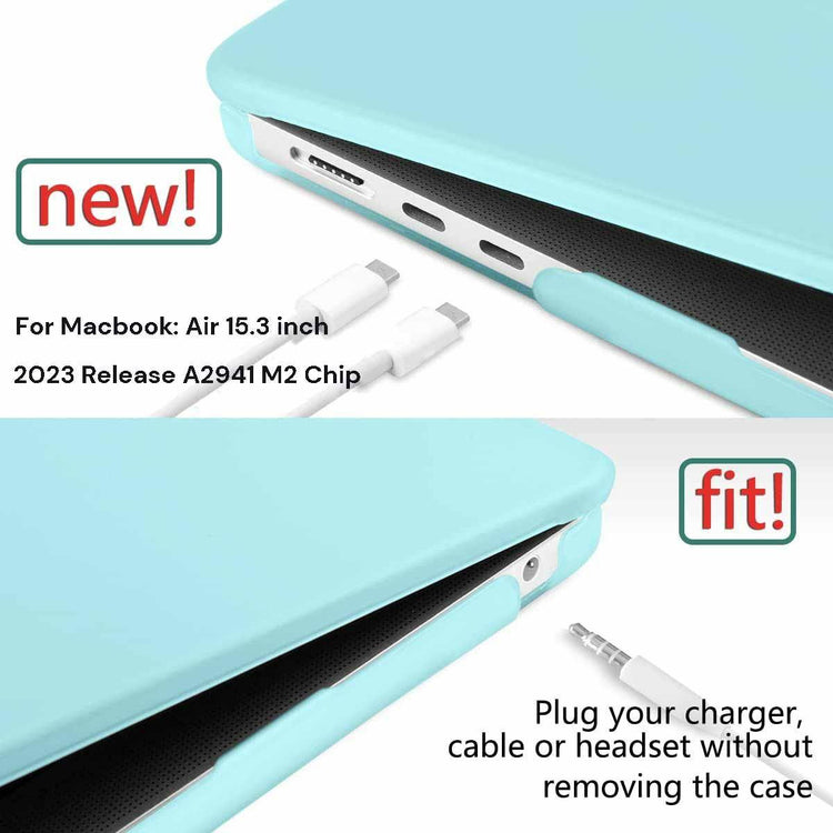 15 inch Air 2023 MacBook Air Matte Case  A2941 M2 Chip Hard Shell Case Keyboard Cover Sky Blue - Magdasmall