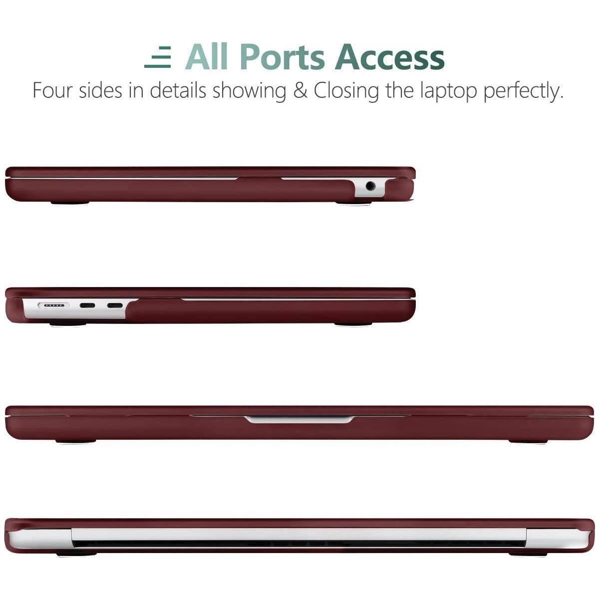 15 inch Air 2023 MacBook Air Matte Case  A2941 M2 Chip Hard Shell Case Keyboard Cover Wine Red - Magdasmall