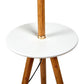 165cm Large Extendable Bamboo Tripod Floor Lamp Linen Shade Shelving - Magdasmall