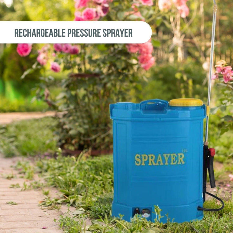 16L Rechargeable Backpack Pressure Sprayer - Portable Electric Garden Weed Pump - Magdasmall
