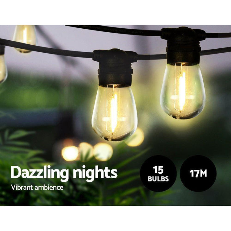 17m Solar Festoon Lights Outdoor LED String Light Christmas Party Garden Decor - Magdasmall