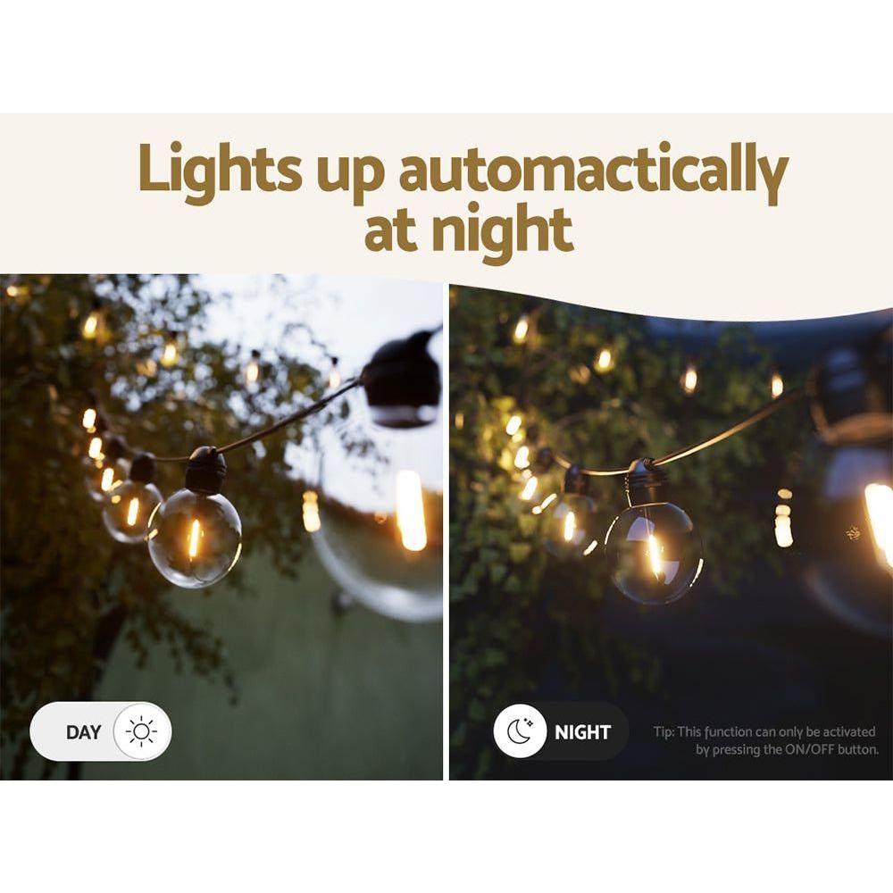 17m Solar Festoon Lights Outdoor LED String Light Wedding Christmas Party - Magdasmall