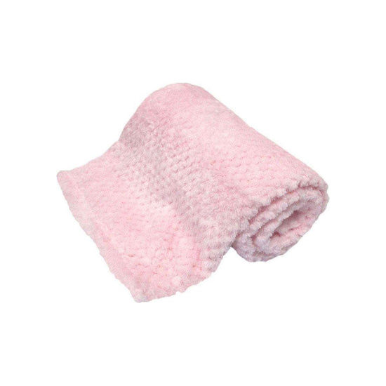180GSM Soft Popcorn Coral Fleece Throw Rug 127 x 152cm Baby Pink - Magdasmall