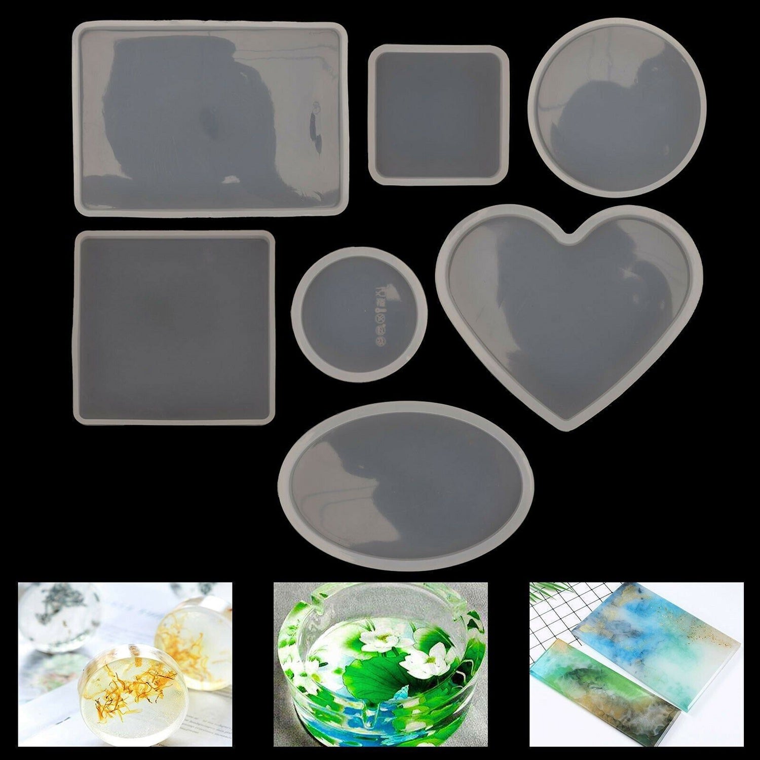 18pcs Coaster Cup Mat Mold Round Silicone Mould Kit for Craft?DIY Epoxy Resin - Magdasmall