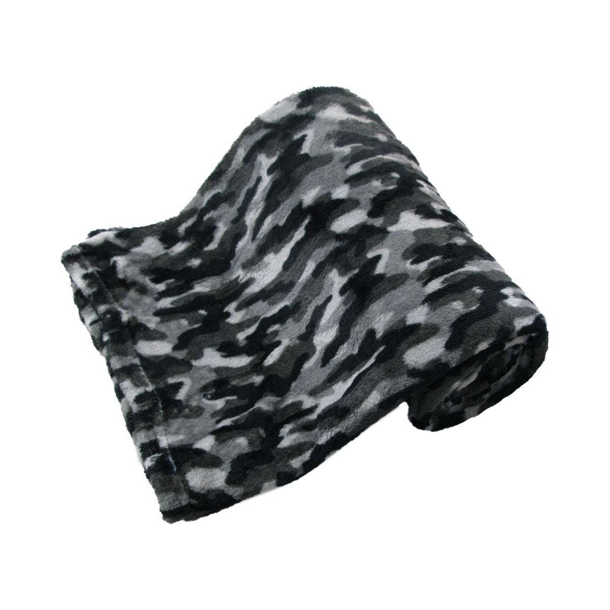 190GSM Boys Cool Ultra Soft Coral Fleece Throw 127 x 152cm Army Camouflage - Magdasmall