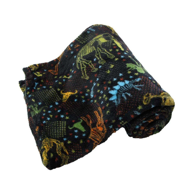 190GSM Boys Cool Ultra Soft Coral Fleece Throw 127 x 152cm Dinosaur Fossils - Magdasmall