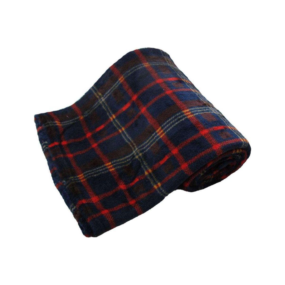 190GSM Fashion Printed Ultra Soft Coral Fleece Throw 127 x 152cm Checkered - Magdasmall