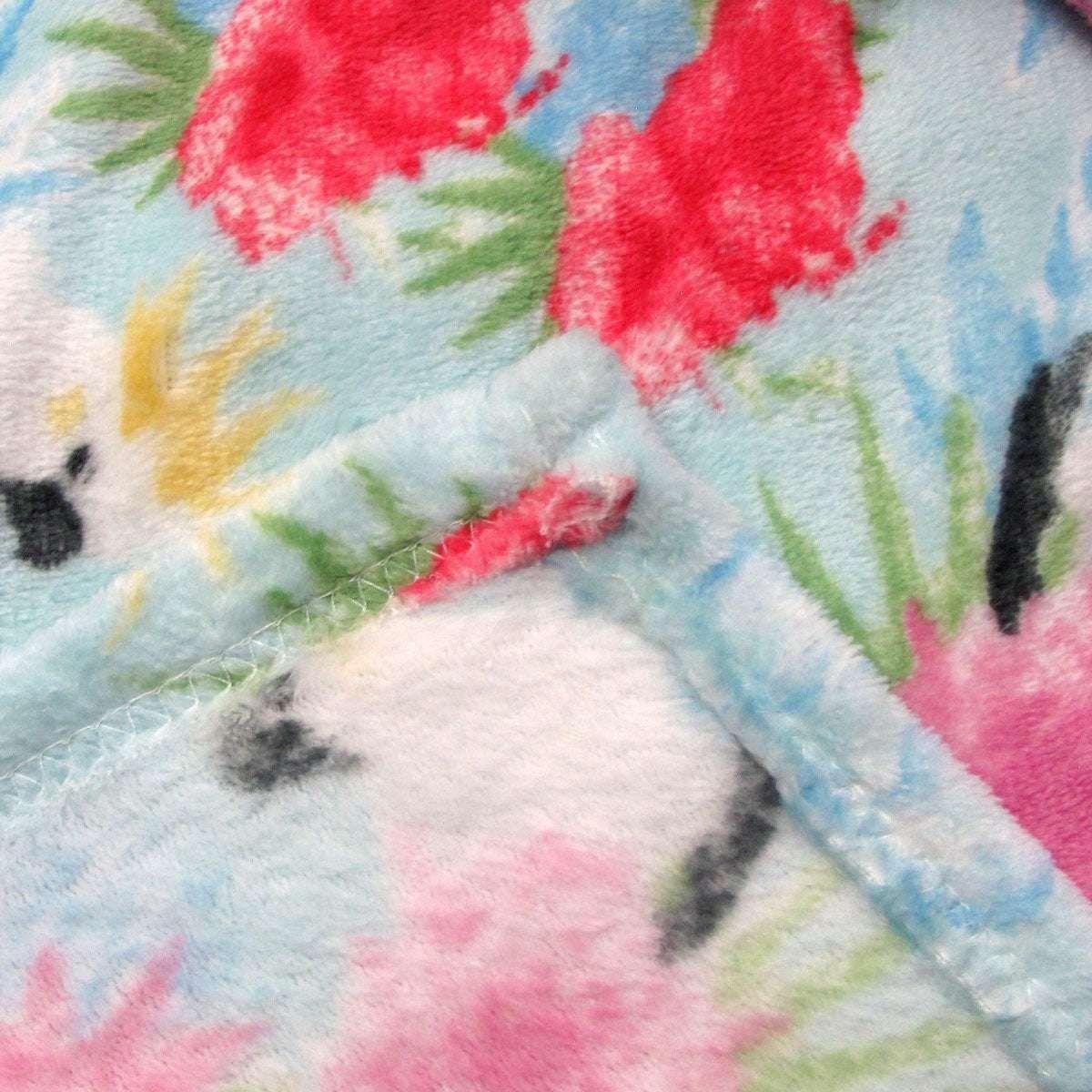 190GSM Fashion Printed Ultra Soft Coral Fleece Throw 127 x 152cm Cockatoo Sky Blue - Magdasmall