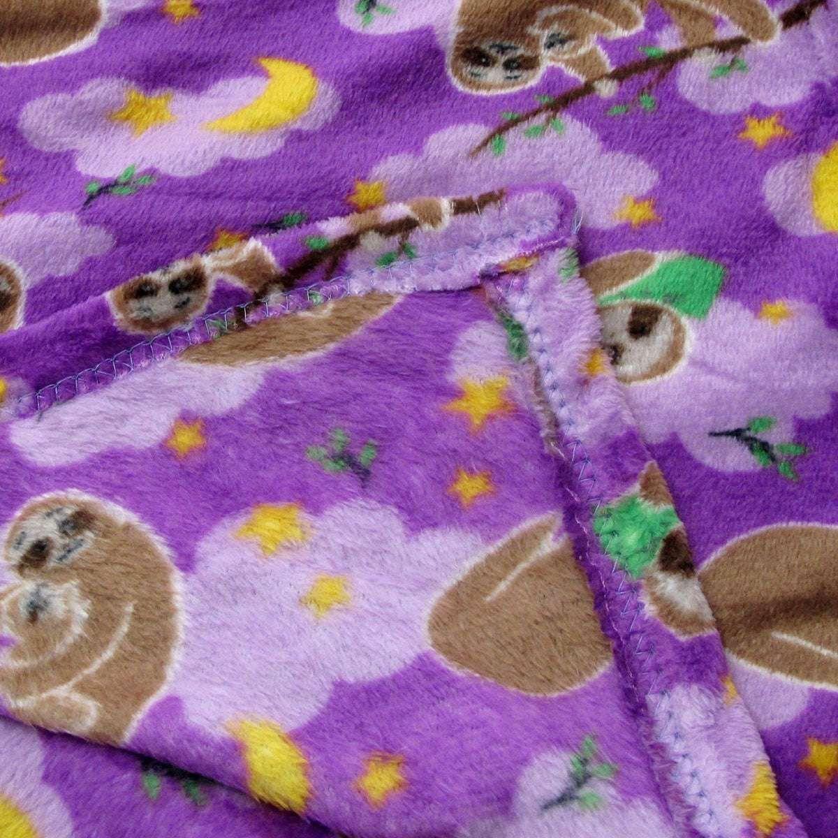 190GSM Girls Cute Ultra Soft Coral Fleece Throw 127 x 152cm Sleeping Sloths - Magdasmall