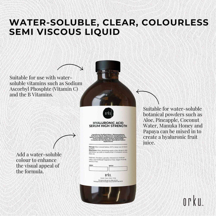 1L Hyaluronic Acid Serum - High Strength Bulk Cosmetic Face Skin Care - Magdasmall
