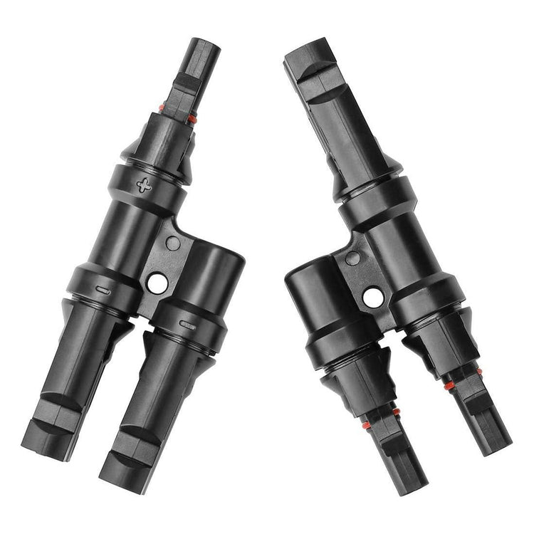 1 Pair 2 To 1 2 branch Waterproof T Branch Cable Connectors Solar PV Panel Connector Male & Female - Magdasmall