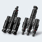 1 Pair 3 To 1 3 branch Waterproof T Branch Cable Connectors Solar PV Panel Connector Male & Female - Magdasmall
