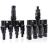 1 Pair 4 To 1 4 branch Waterproof T Branch Cable Connectors Solar PV Panel Connector Male & Female - Magdasmall
