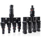 1 Pair 4 To 1 4 branch Waterproof T Branch Cable Connectors Solar PV Panel Connector Male & Female - Magdasmall