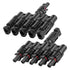1 Pair 5 To 1 5 branch Waterproof T Branch Cable Connectors Solar PV Panel Connector Male & Female - Magdasmall