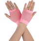 1 Pair Fishnet Gloves Fingerless Wrist Length 70s 80s Costume Party - Light Pink - Magdasmall