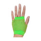 1 Pair Fishnet Gloves Fingerless Wrist Length 70s 80s Costume Party - Neon Green - Magdasmall