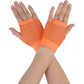 1 Pair Fishnet Gloves Fingerless Wrist Length 70s 80s Costume Party - Orange - Magdasmall