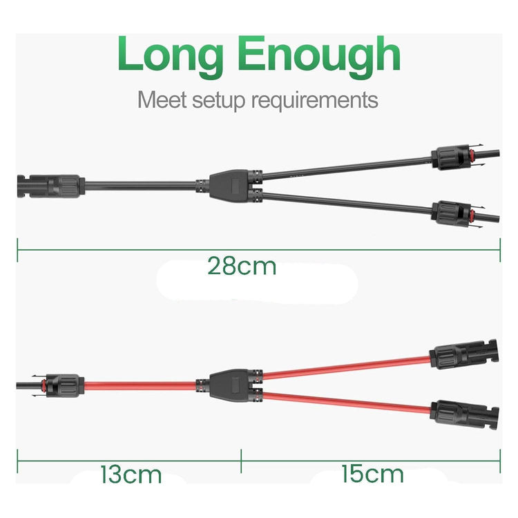 1 Pair Solar Connector Y Branch Parallel Adapter Cable Solar Panel Connectors Wire Plug Solar Panel - Magdasmall