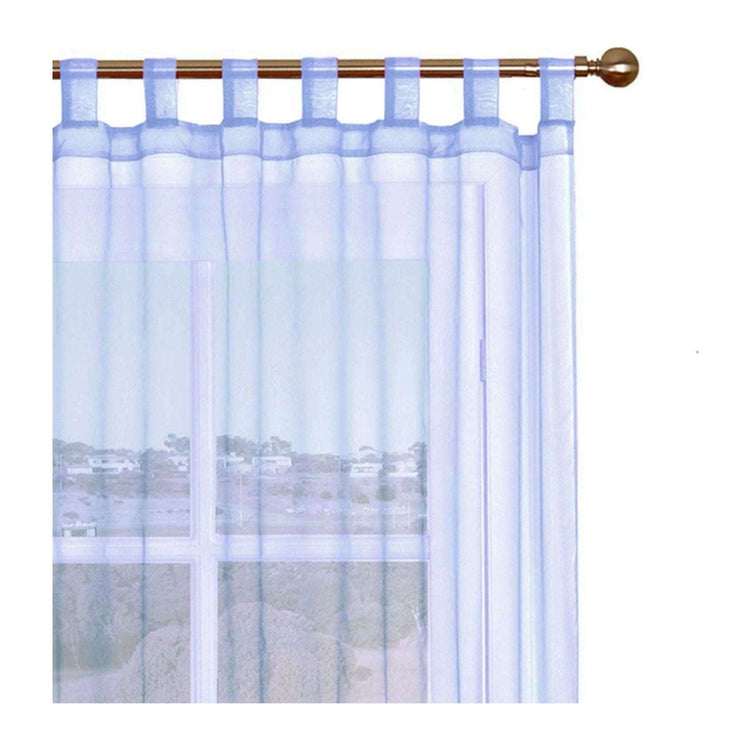 1 Piece Organza Tab Top Curtain 110 x 213 cm Blue - Magdasmall