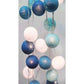 1 Set of 20 LED Blue 5cm Cotton Ball Battery Powered String Lights Christmas Gift Home Wedding Party Boys Bedroom Decoration Indoor Table Centrepiece - Magdasmall