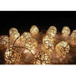 1 Set of 20 LED Cream White 5cm Rattan Cane Ball Battery Powered String Lights Christmas Gift Home Wedding Party Bedroom Decoration Table Centrepiece - Magdasmall