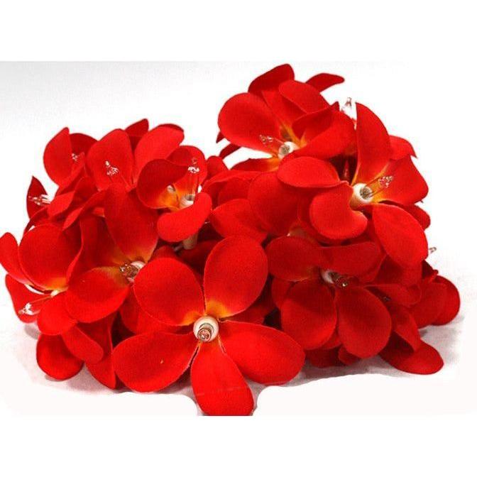 1 Set of 20 LED Deep Red Frangipani Flower Battery String Lights Christmas Gift Home Wedding Party Decoration Outdoor Table Garland Wreath - Magdasmall
