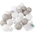 1 Set of 20 LED Grey White 5cm Cotton Ball Battery Powered String Lights Gift Home Wedding Party Bedroom Decoration Outdoor Indoor Table Centrepiece - Magdasmall