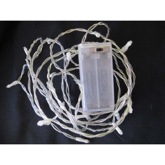 1 Set of 20 LED Plain Artic White Bulb Battery Powered String Lights Christmas Gift Home Wedding Party Bedroom Decoration Table Centrepiece - Magdasmall