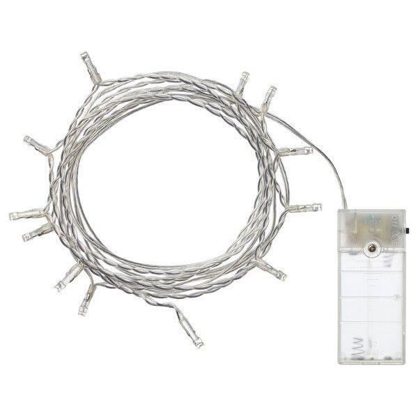 1 Set of 20 LED Plain Warm White Bulb Battery Powered String Lights Christmas Gift Home Wedding Party Bedroom Decoration Table Centrepiece - Magdasmall