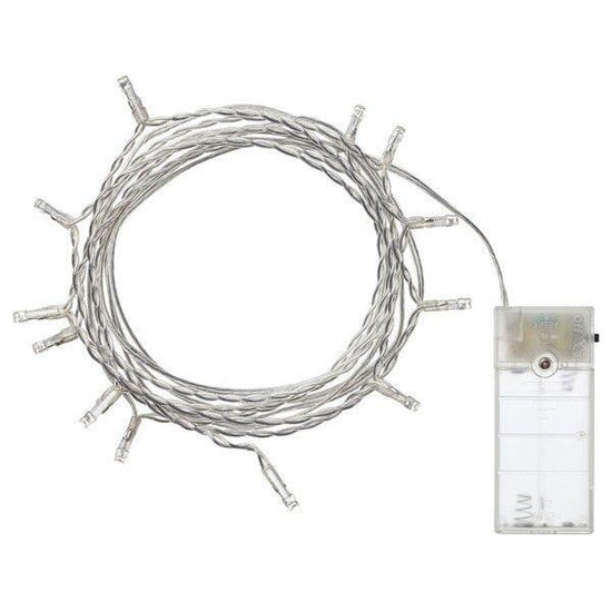 1 Set of 20 LED Plain Warm White Bulb Battery Powered String Lights Christmas Gift Home Wedding Party Bedroom Decoration Table Centrepiece - Magdasmall