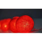 1 Set of 20 LED Red 5cm Cotton Ball Battery Powered String Lights Christmas Gift Home Wedding Party Bedroom Decoration Outdoor Indoor Table Centrepiece - Magdasmall