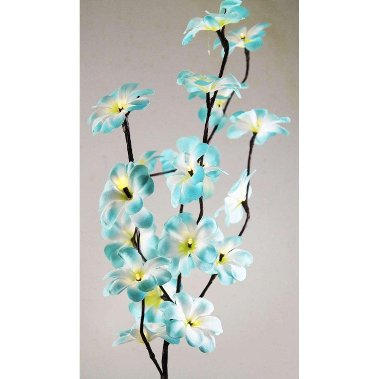 1 Set of 50cm H 20 LED Blue Frangipani Tree Branch Stem Fairy Light Wedding Event Party Function Table Vase Centrepiece Tropical Decoration - Magdasmall