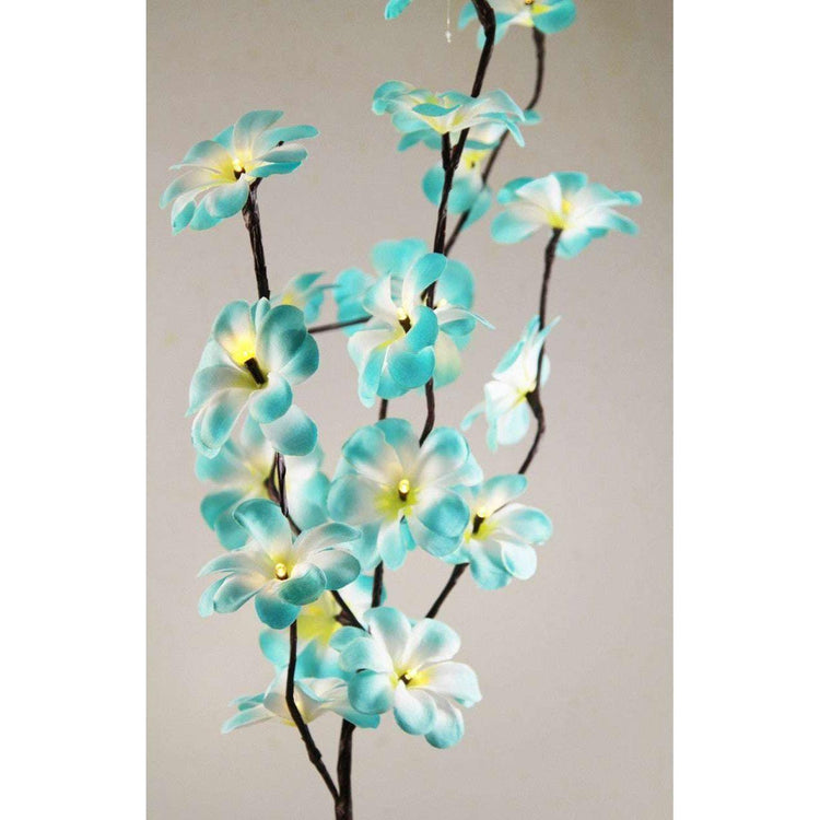 1 Set of 50cm H 20 LED Blue Frangipani Tree Branch Stem Fairy Light Wedding Event Party Function Table Vase Centrepiece Tropical Decoration - Magdasmall