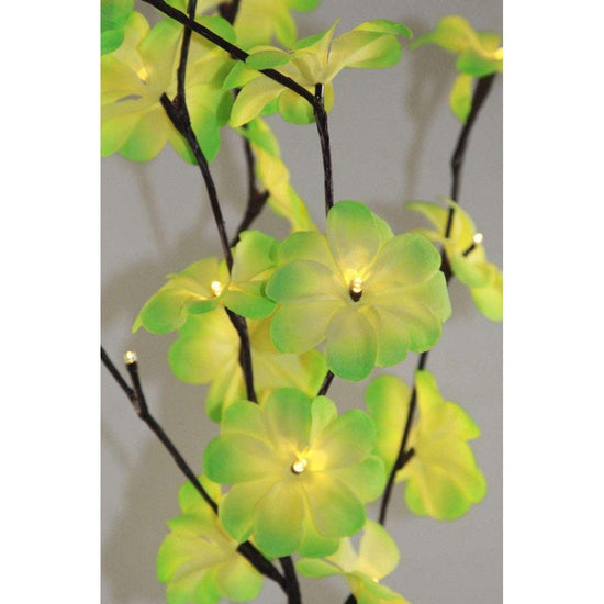 1 Set of 50cm H 20 LED Green Frangipani Tree Branch Stem Fairy Light Wedding Event Party Function Table Vase Centrepiece Tropical Decoration - Magdasmall