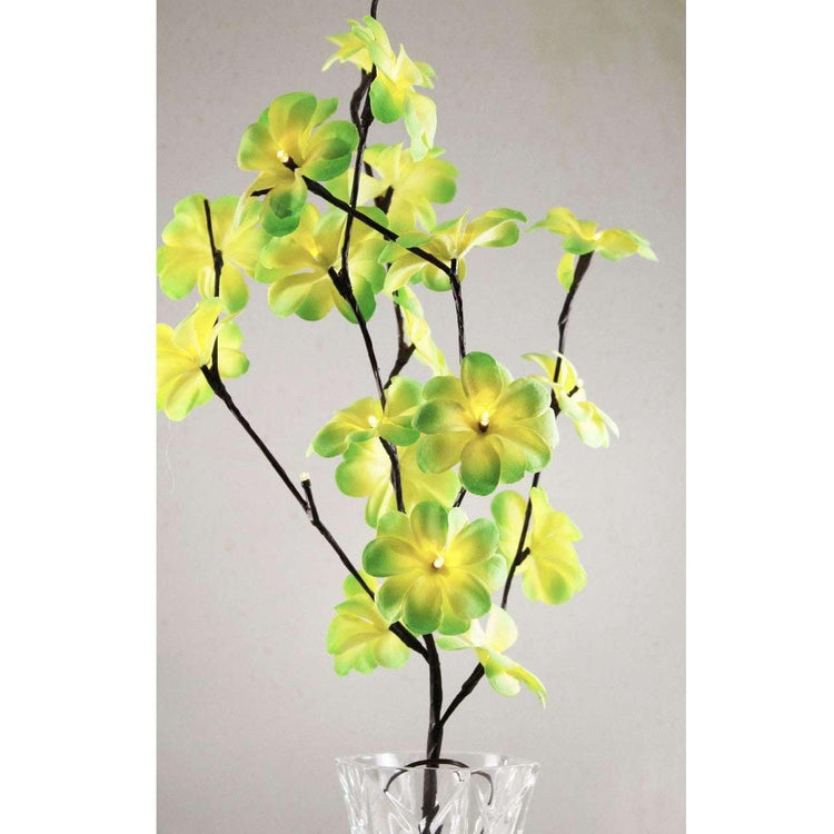 1 Set of 50cm H 20 LED Green Frangipani Tree Branch Stem Fairy Light Wedding Event Party Function Table Vase Centrepiece Tropical Decoration - Magdasmall