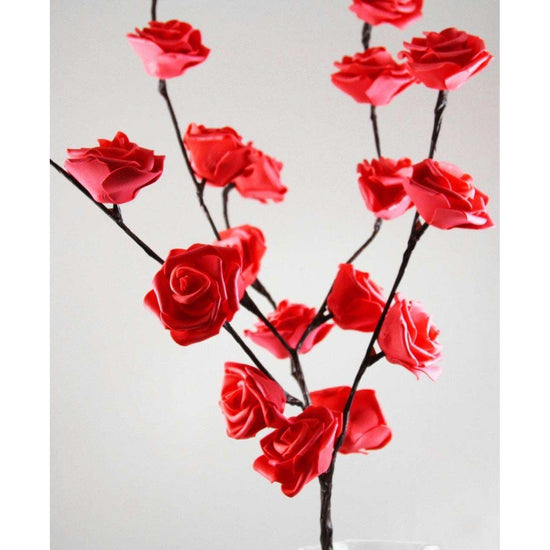 1 Set of 50cm H 20 LED Red Rose Tree Branch Stem Fairy Light Wedding Event Party Function Table Vase Centrepiece Decoration - Magdasmall