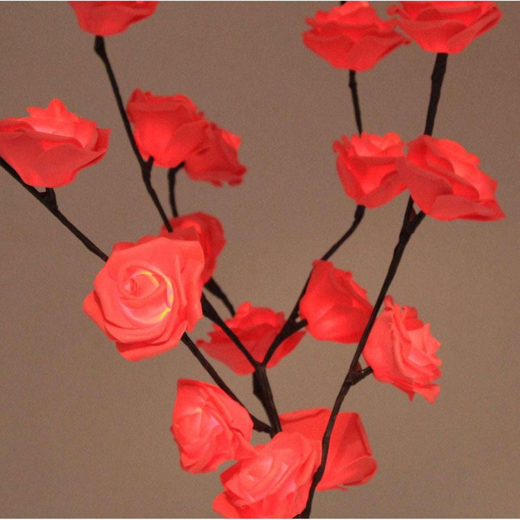 1 Set of 50cm H 20 LED Red Rose Tree Branch Stem Fairy Light Wedding Event Party Function Table Vase Centrepiece Decoration - Magdasmall