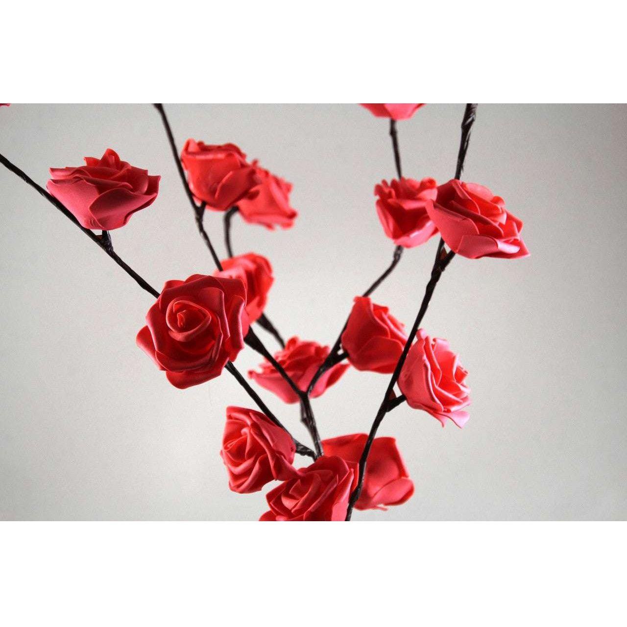 1 Set of 50cm H 20 LED Red Rose Tree Branch Stem Fairy Light Wedding Event Party Function Table Vase Centrepiece Decoration - Magdasmall